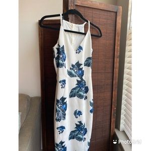 Floral midi bodycon dress